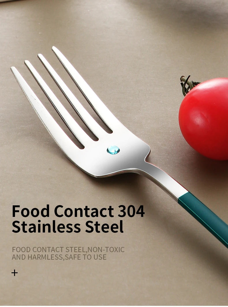 304 Stainless Steel Portable Tableware Set – Knife, Fork & Spoon with Box