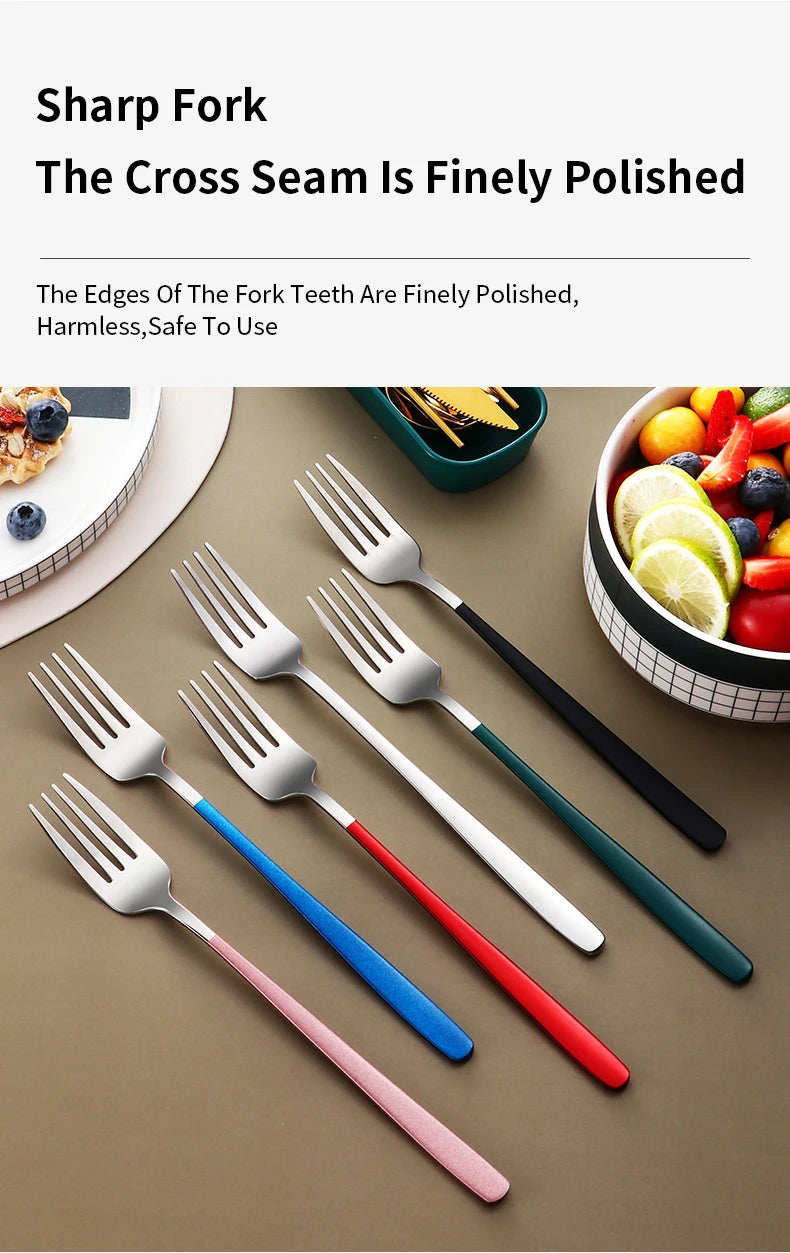 304 Stainless Steel Portable Tableware Set – Knife, Fork & Spoon with Box