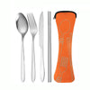 4-Piece Stainless Steel Portable Cutlery Set – Knife, Fork, Spoon & Chopsticks