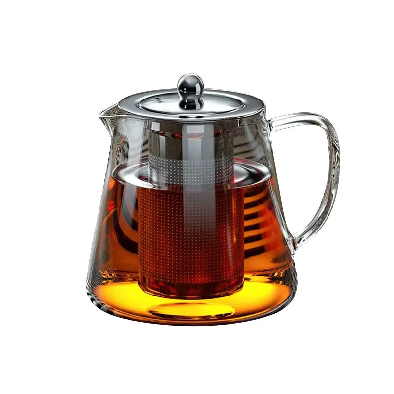 Heat-Resistant Glass Teapot – Stainless Steel Infuser for Tea