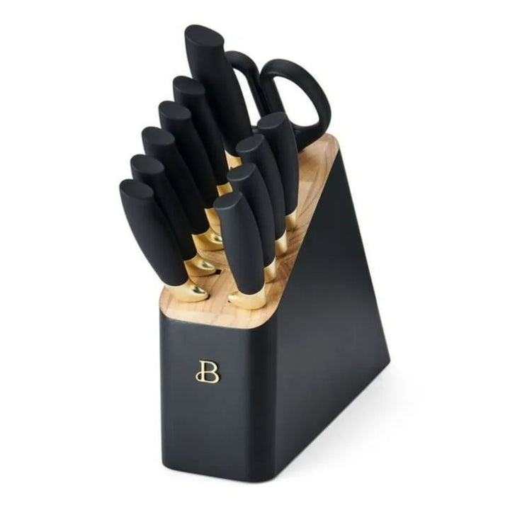 12-Piece Stainless Steel Knife Set – Black Sesame Handles by Drew Barrymore