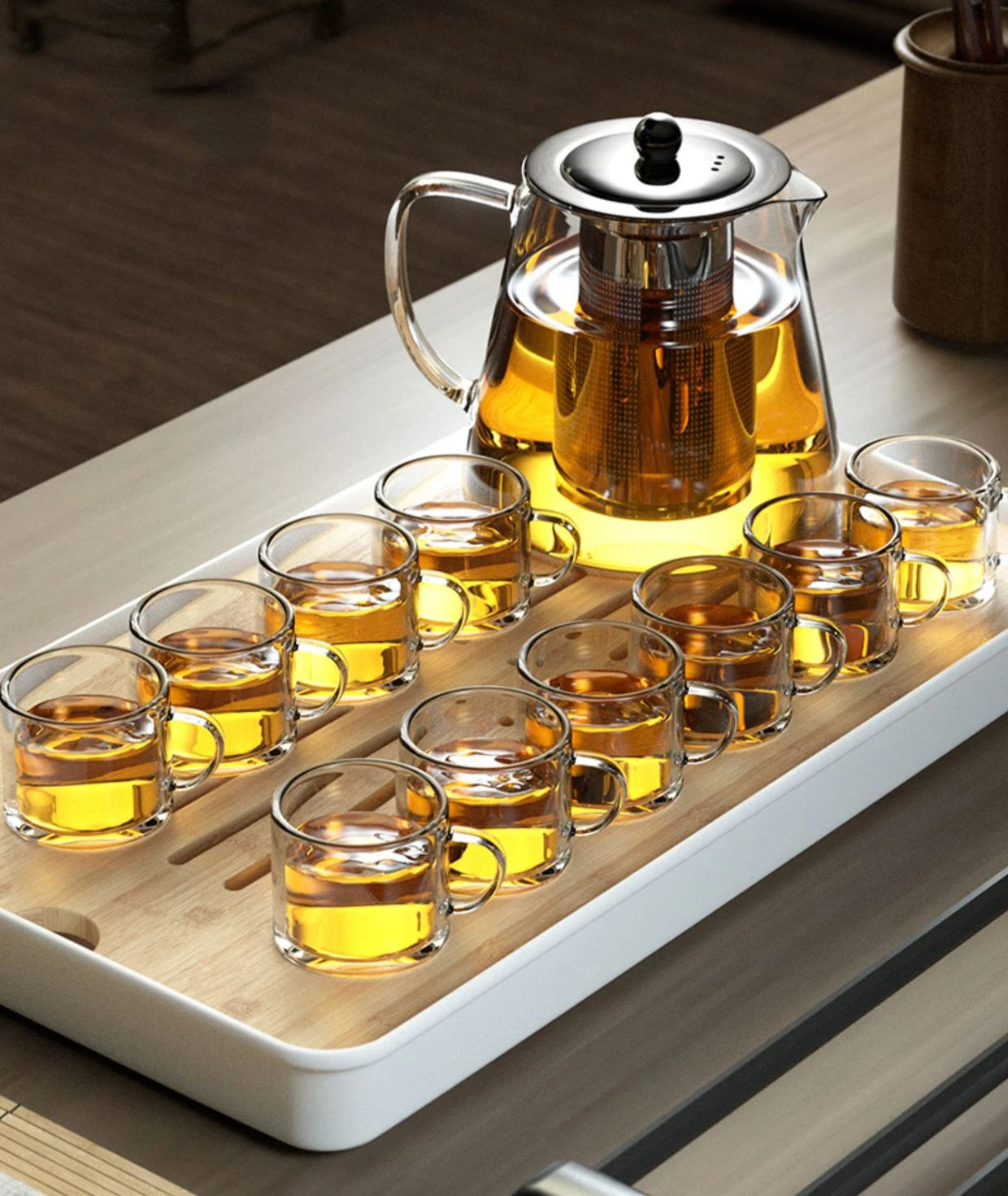 Heat-Resistant Glass Teapot – Stainless Steel Infuser for Tea