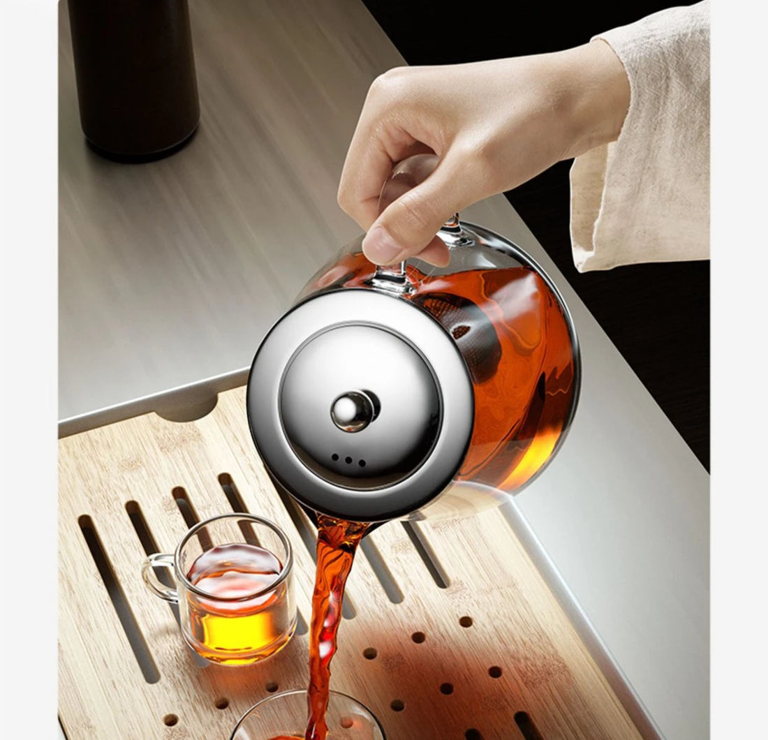 Heat-Resistant Glass Teapot – Stainless Steel Infuser for Tea