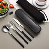 304 Stainless Steel 4-Piece Cutlery Set – Portable Knife, Fork, Spoon & Chopsticks