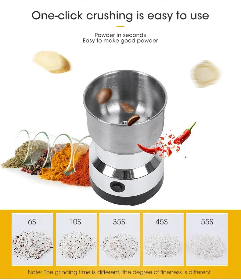 Mini Electric Grinder – 300ml Coffee, Spice & Baby Food Pulverizer