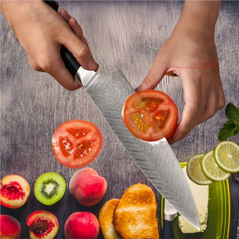 Damascus Chef Knife – AUS-10 67-Layer VG10 Steel