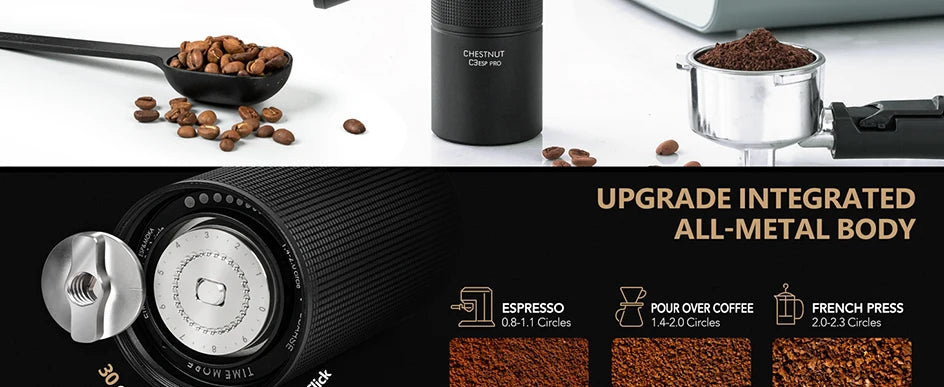 Chestnut C3S/C3ESP Pro Manual Coffee Grinder – Foldable Hand Burr