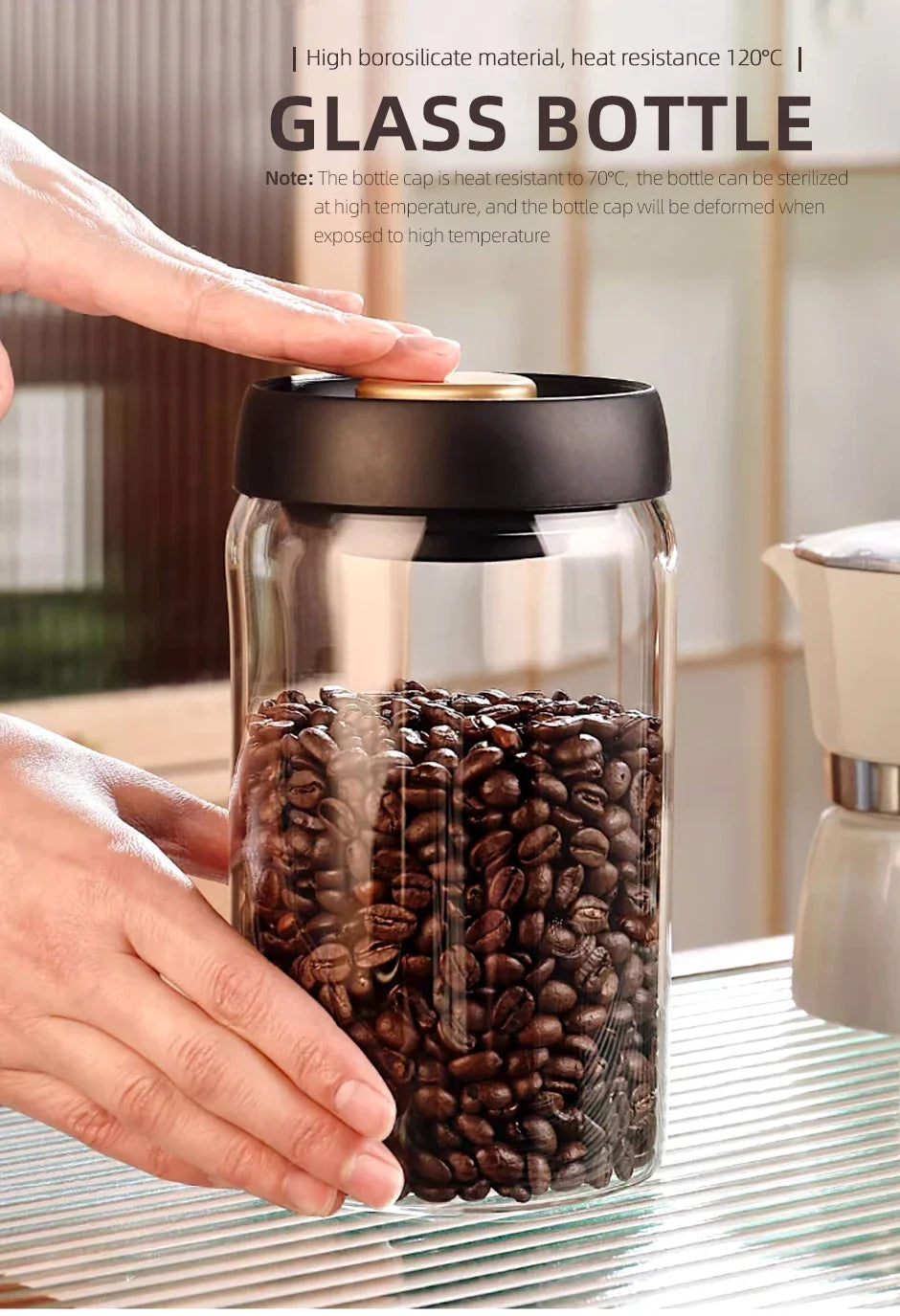 Vacuum Sealed Glass Jar – Coffee, Tea & Food Storage