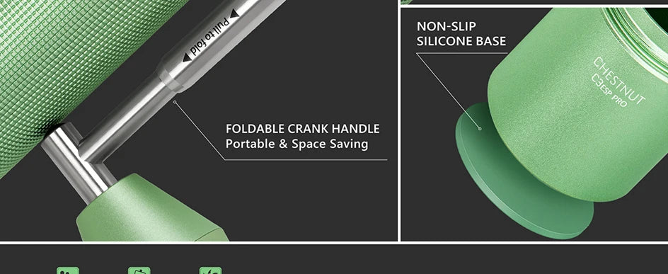 Chestnut C3S/C3ESP Pro Manual Coffee Grinder – Foldable Hand Burr