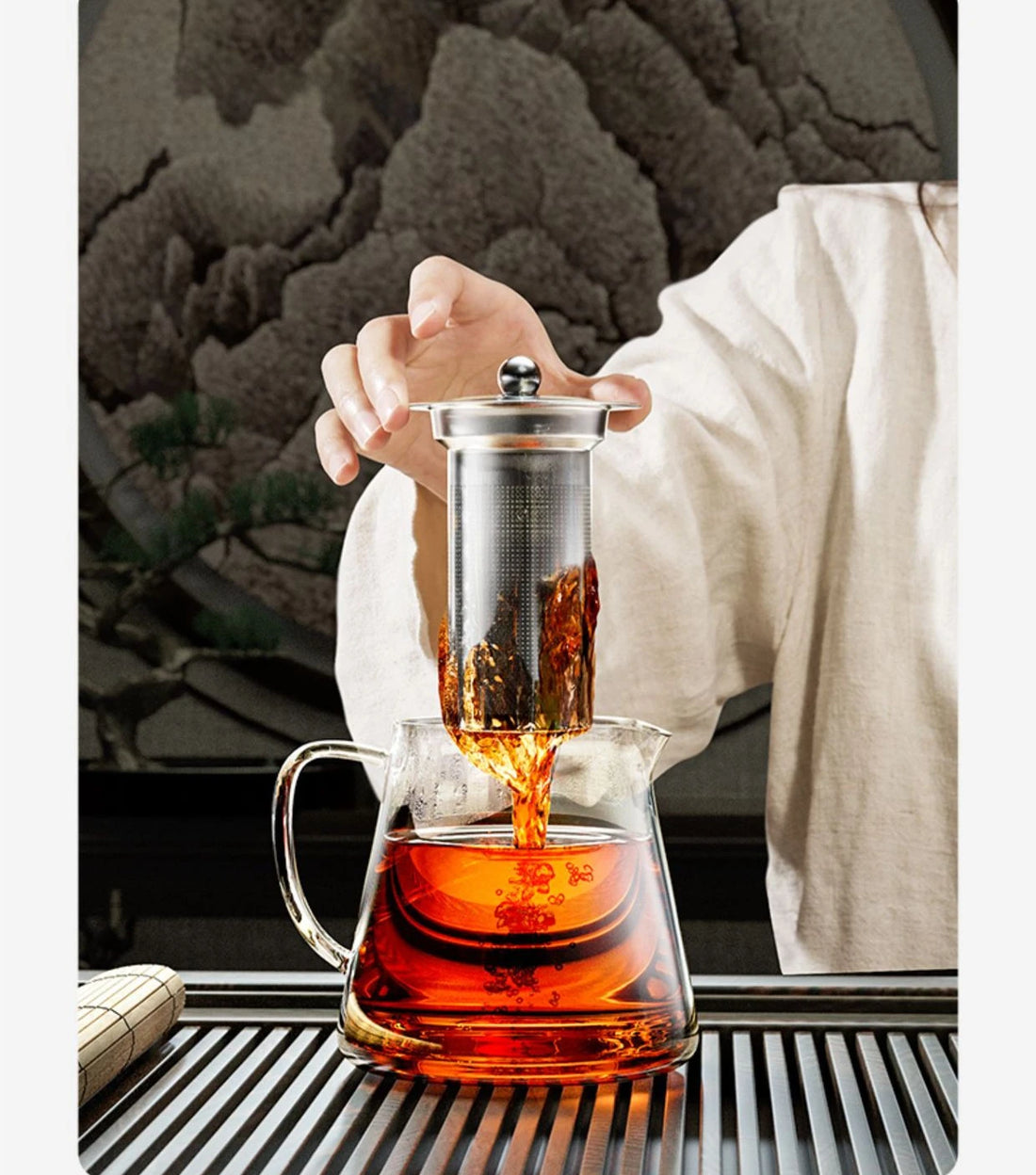 Heat-Resistant Glass Teapot – Stainless Steel Infuser for Tea