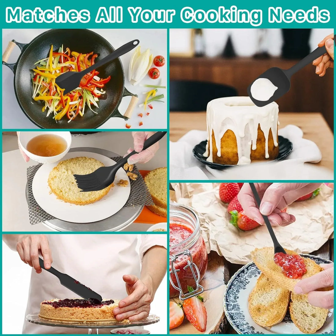 6/9-Piece Silicone Spatula Set