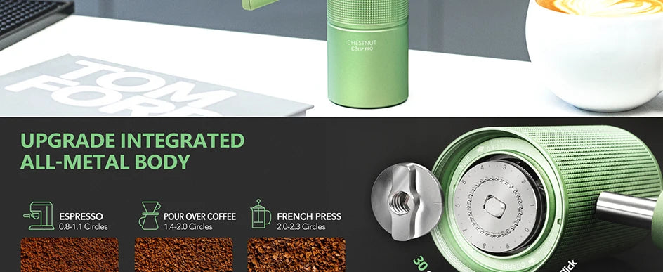 Chestnut C3S/C3ESP Pro Manual Coffee Grinder – Foldable Hand Burr