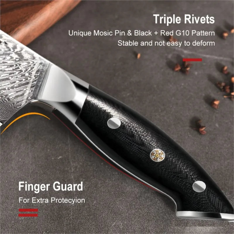 Damascus Chef Knife – AUS-10 67-Layer VG10 Steel