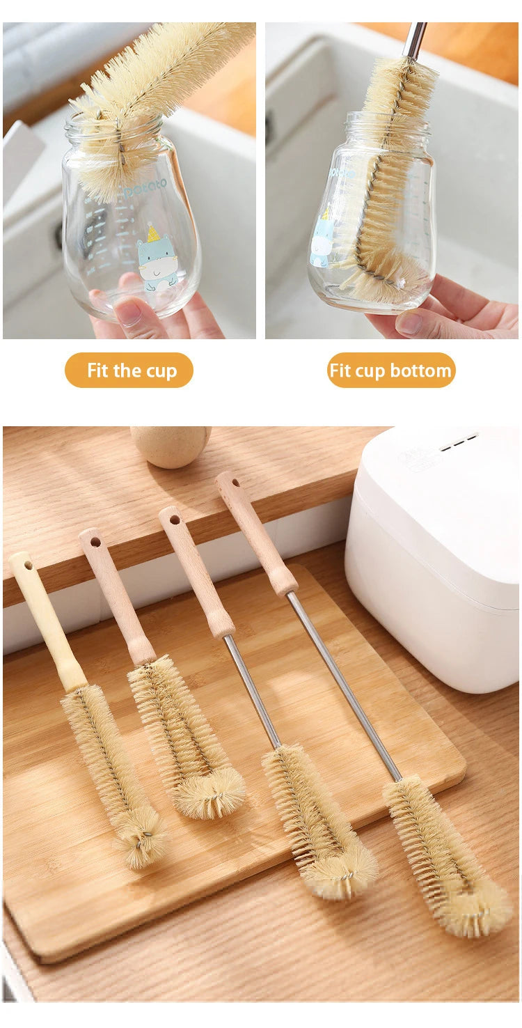Wooden Long-Handle Bottle Cleaning Brush