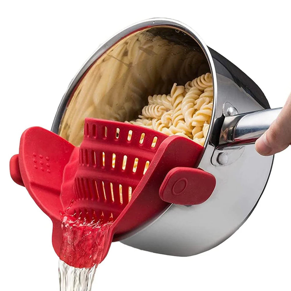 Silicone Clip-On Kitchen Strainer – Pots, Pans & Colanders