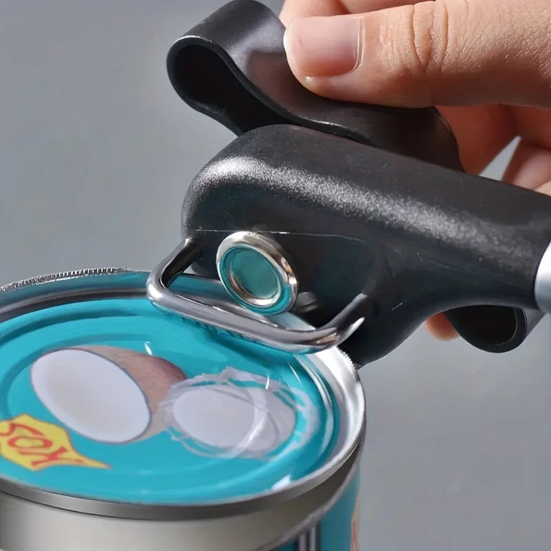 Plastic Hand-Operated Can Opener – Easy Grip Manual Kitchen Tool