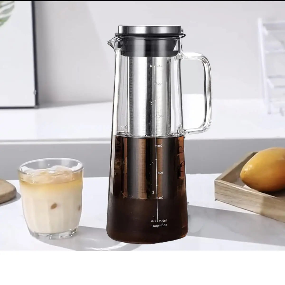 Airtight Cold Brew Coffee & Tea Maker – 1.0L Glass Carafe