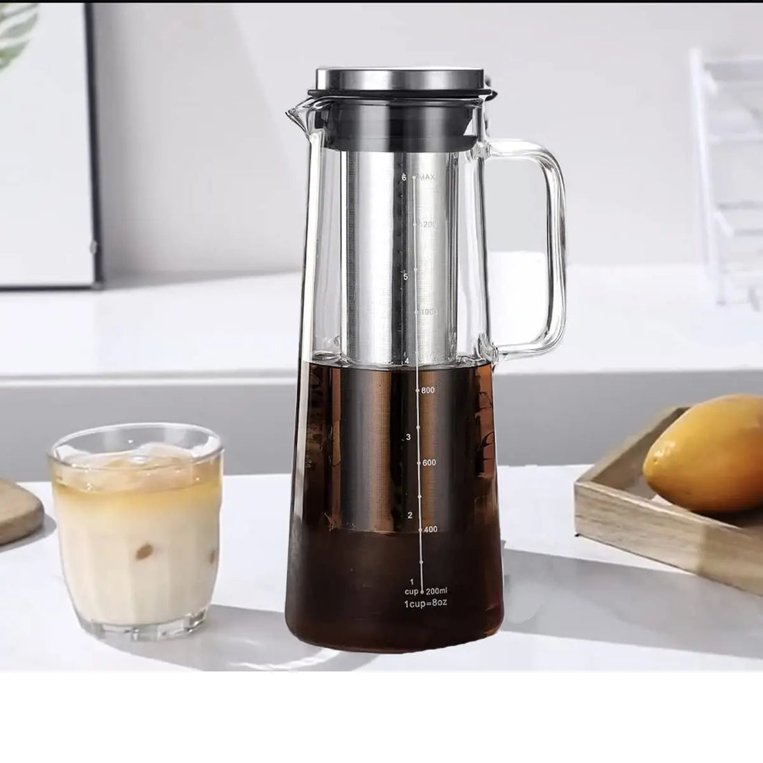 Airtight Cold Brew Coffee & Tea Maker – 1.0L Glass Carafe