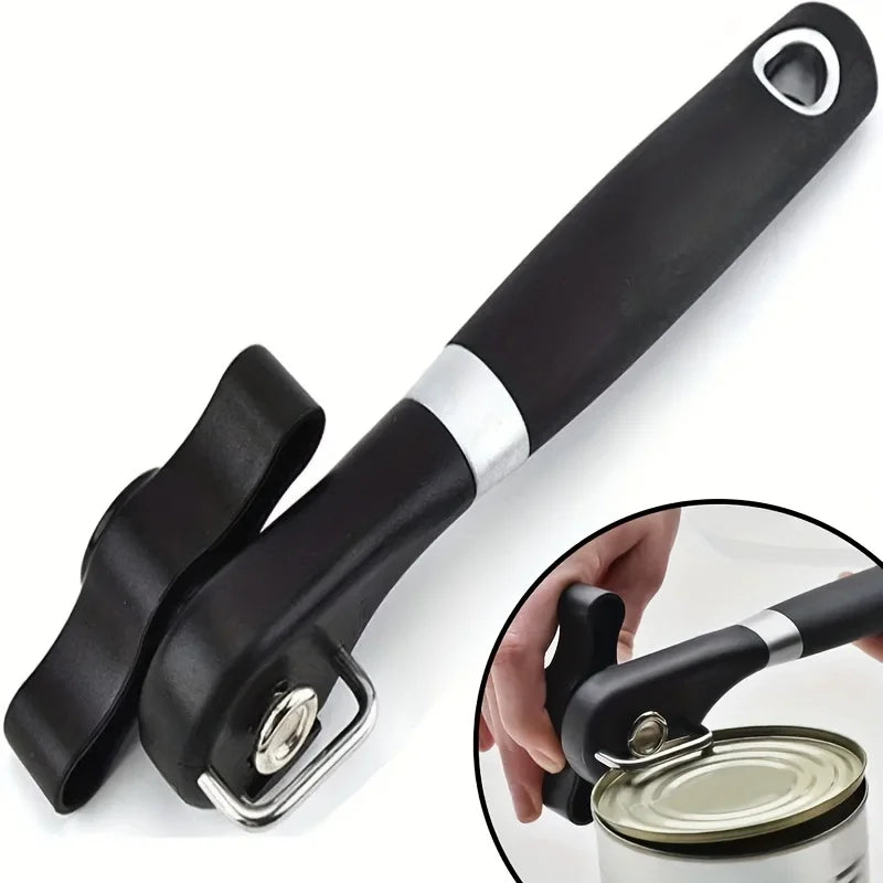 Plastic Hand-Operated Can Opener – Easy Grip Manual Kitchen Tool