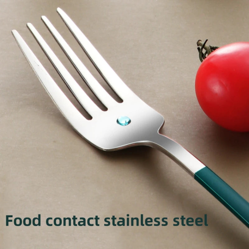 304 Stainless Steel 4-Piece Cutlery Set – Portable Knife, Fork, Spoon & Chopsticks