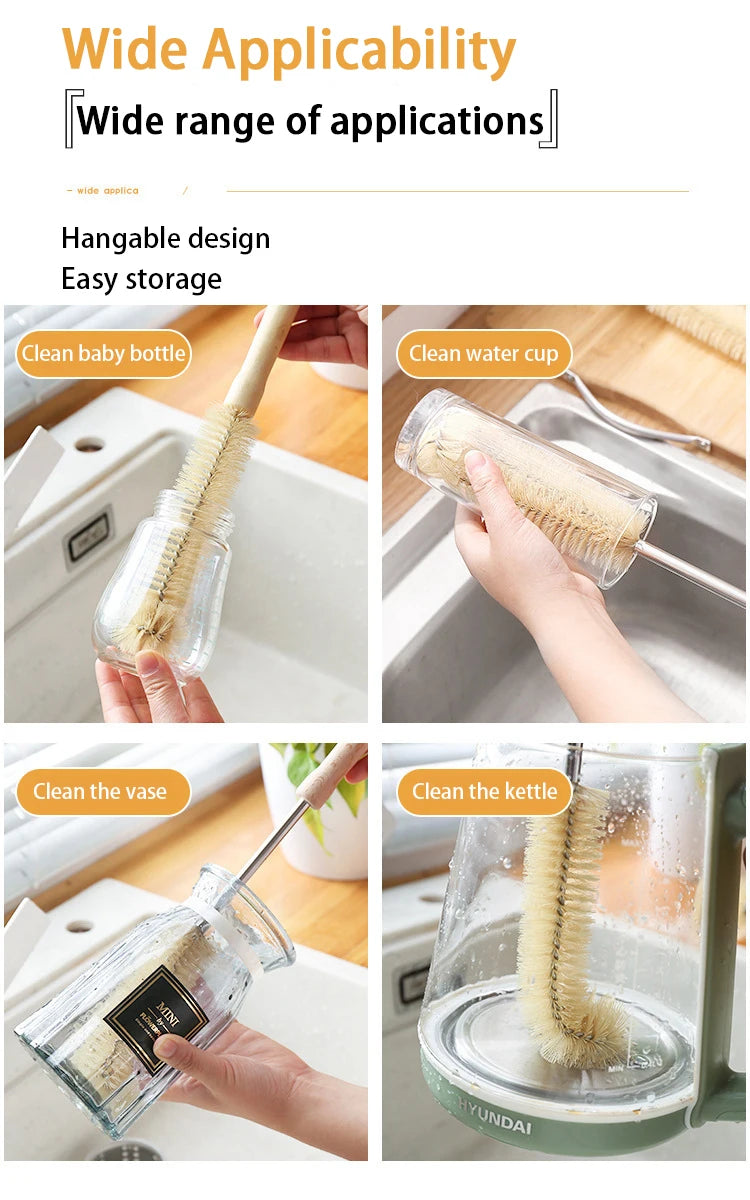 Wooden Long-Handle Bottle Cleaning Brush