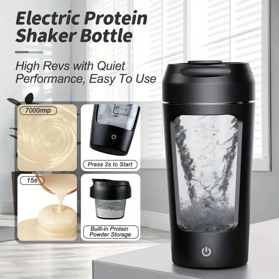 Electric Protein Shaker Bottle – Automatic Mixer for Milk & Coffee