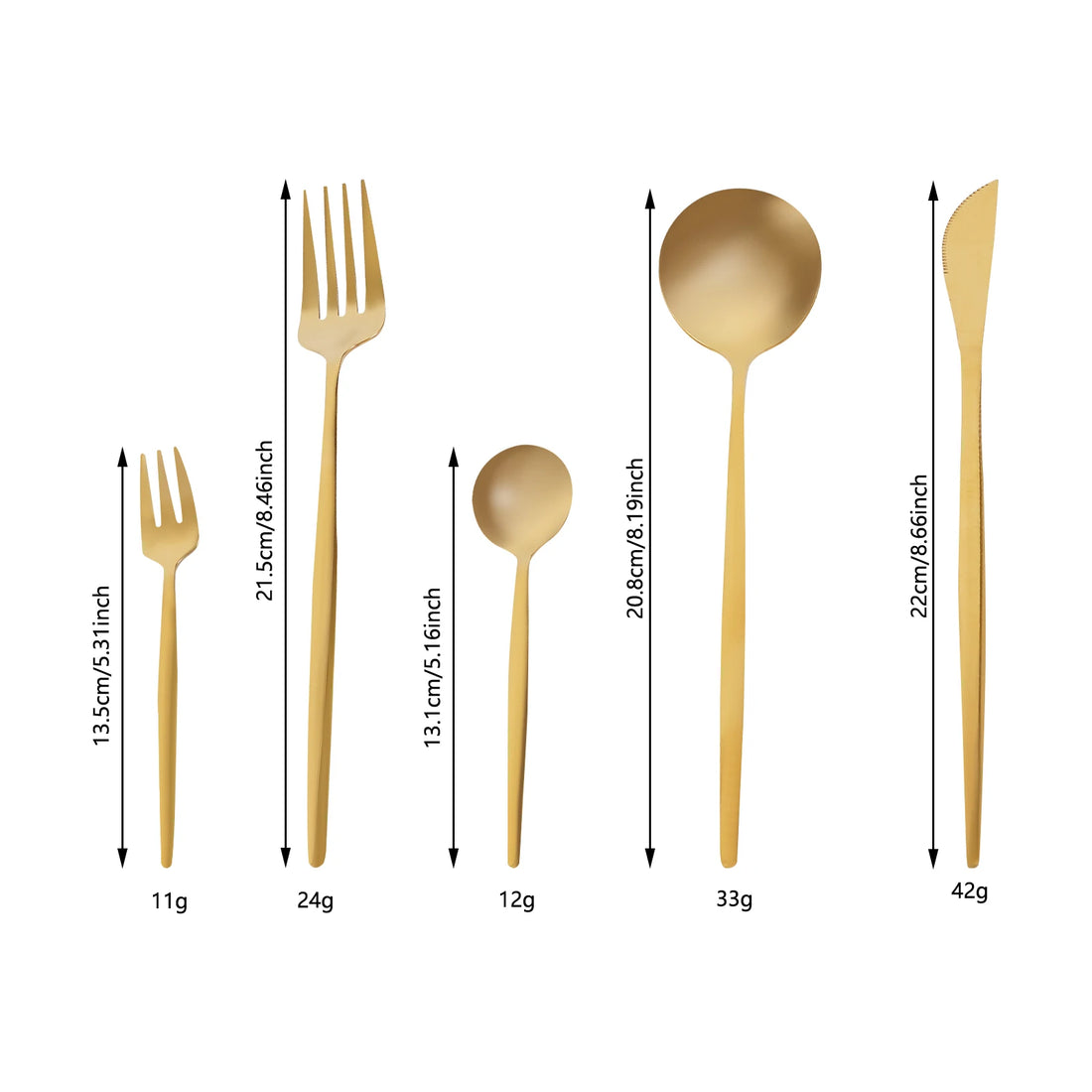 90-Piece Golden Cutlery Set – Service for 18, Stainless Steel Flatware