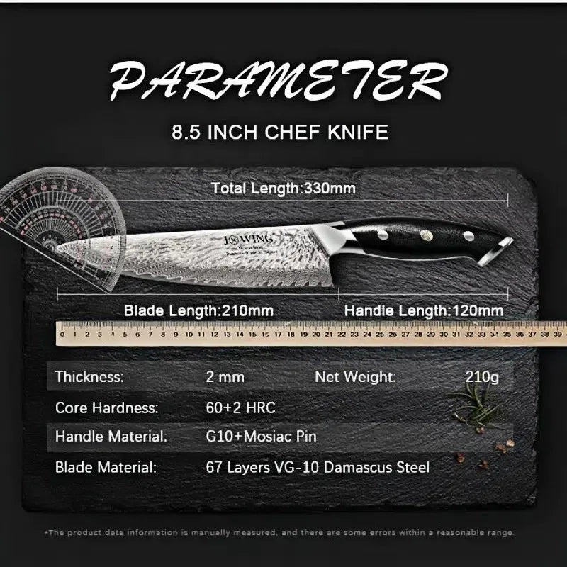 Damascus Chef Knife – AUS-10 67-Layer VG10 Steel