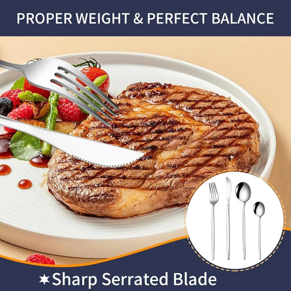 24-Piece Stainless Steel Silverware Set – Service for 6