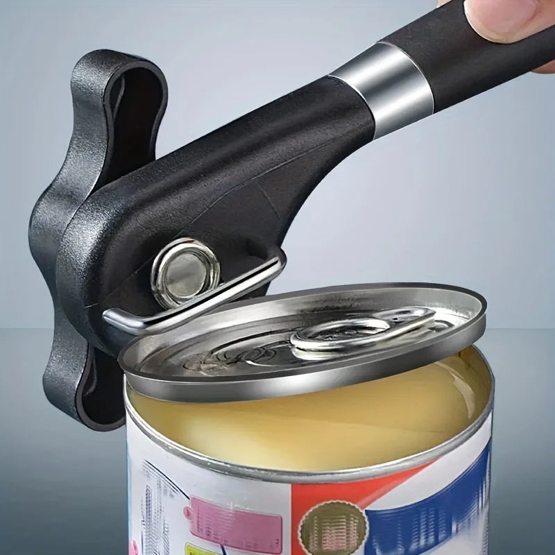 Plastic Hand-Operated Can Opener – Easy Grip Manual Kitchen Tool