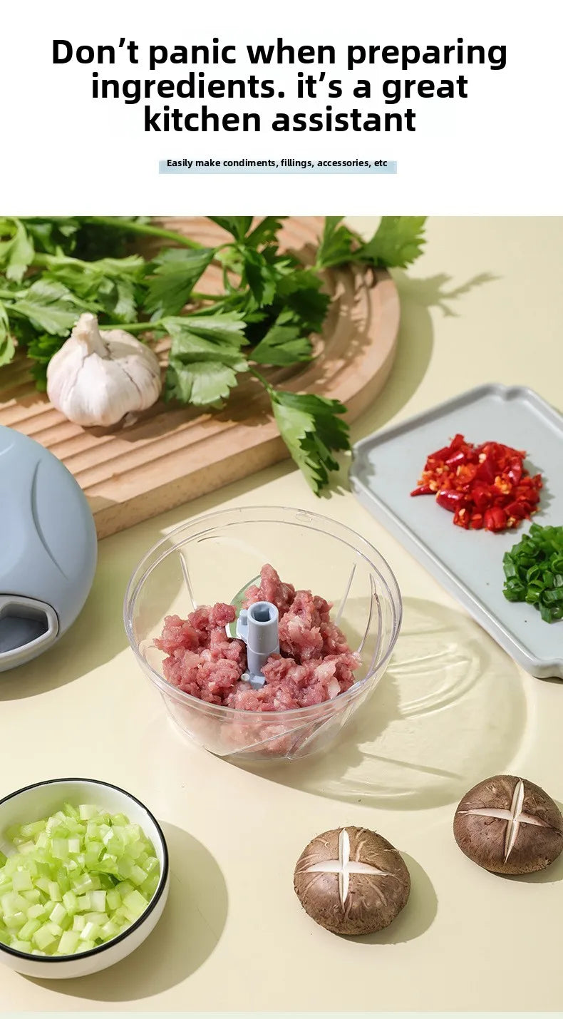 Manual Garlic Chopper & Vegetable Cutter – 900ML Food Processor