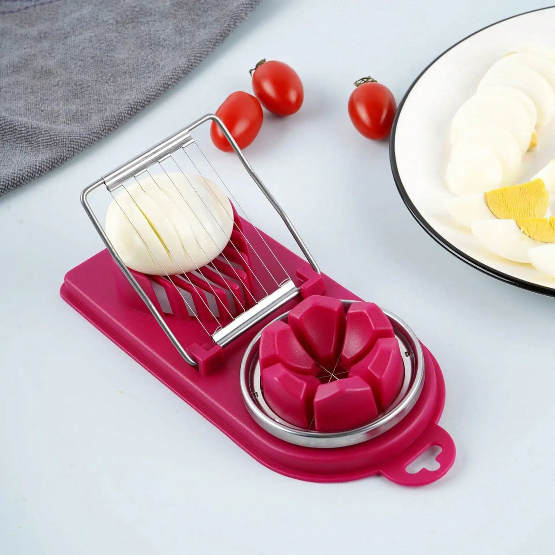 2-in-1 Egg Cutter with Stainless Steel Wires