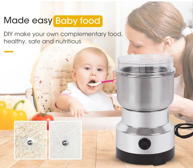 Mini Electric Grinder – 300ml Coffee, Spice & Baby Food Pulverizer