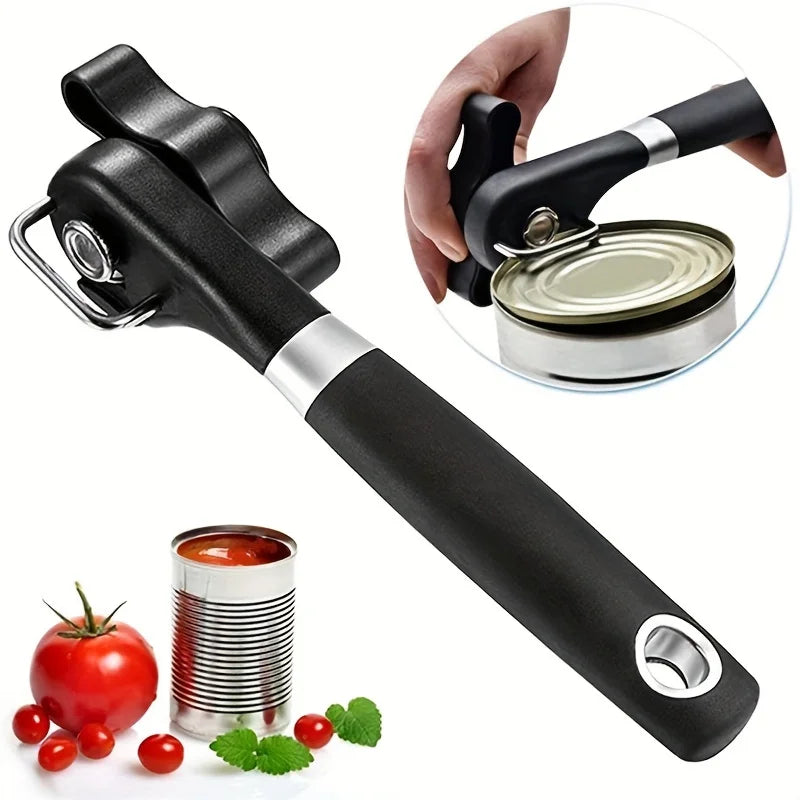 Plastic Hand-Operated Can Opener – Easy Grip Manual Kitchen Tool