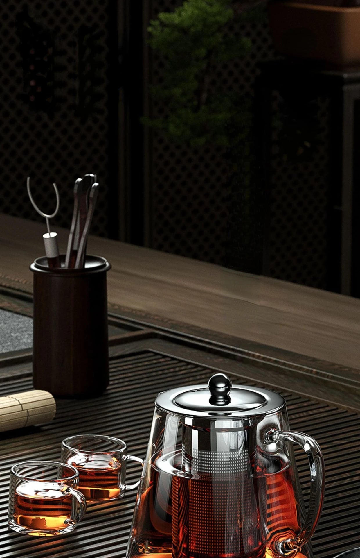 Heat-Resistant Glass Teapot – Stainless Steel Infuser for Tea