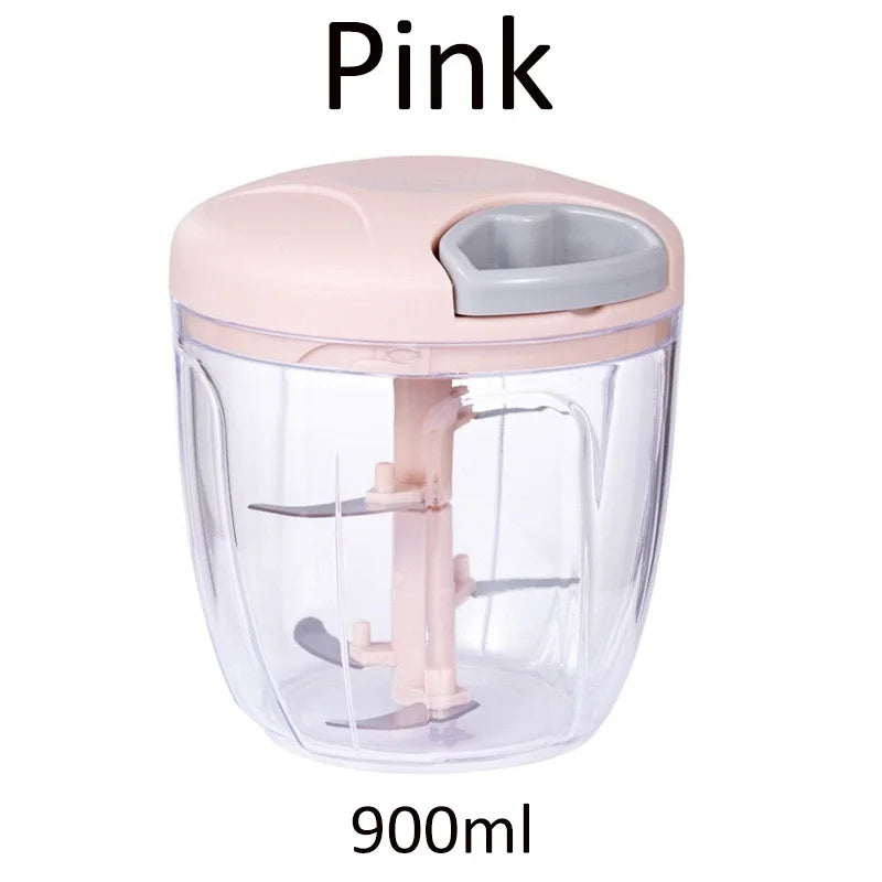Manual Garlic Chopper & Vegetable Cutter – 900ML Food Processor