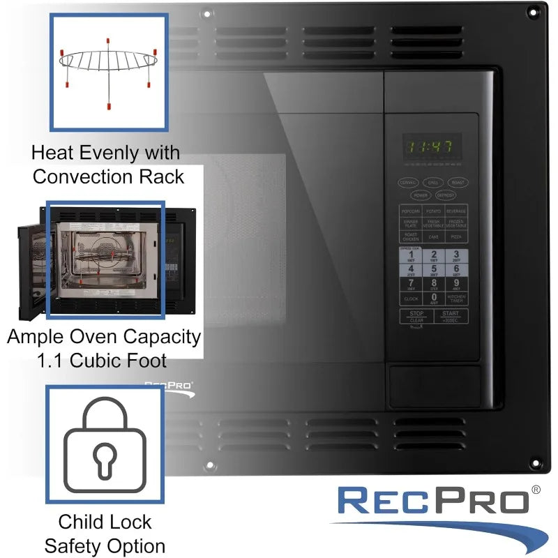 RecPro RV Convection Microwave – 1.1 Cu. Ft., 120V