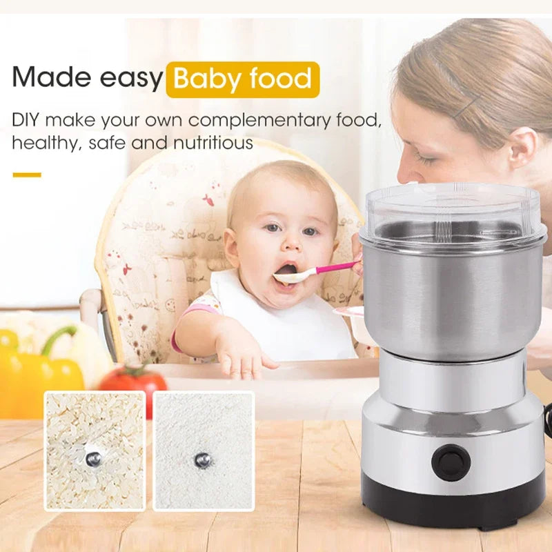 Mini Electric Grinder – 300ml Coffee, Spice & Baby Food Pulverizer
