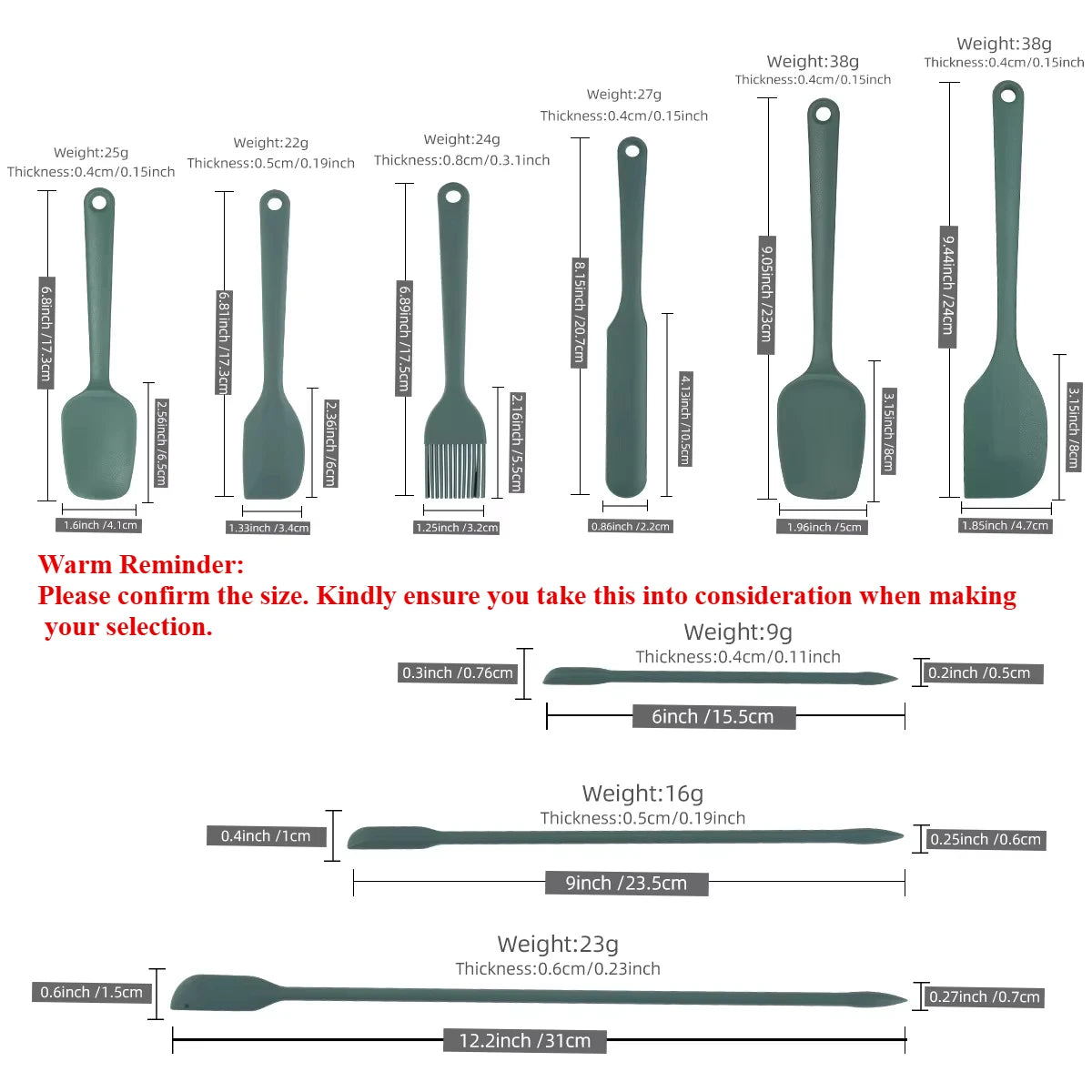 6/9-Piece Silicone Spatula Set