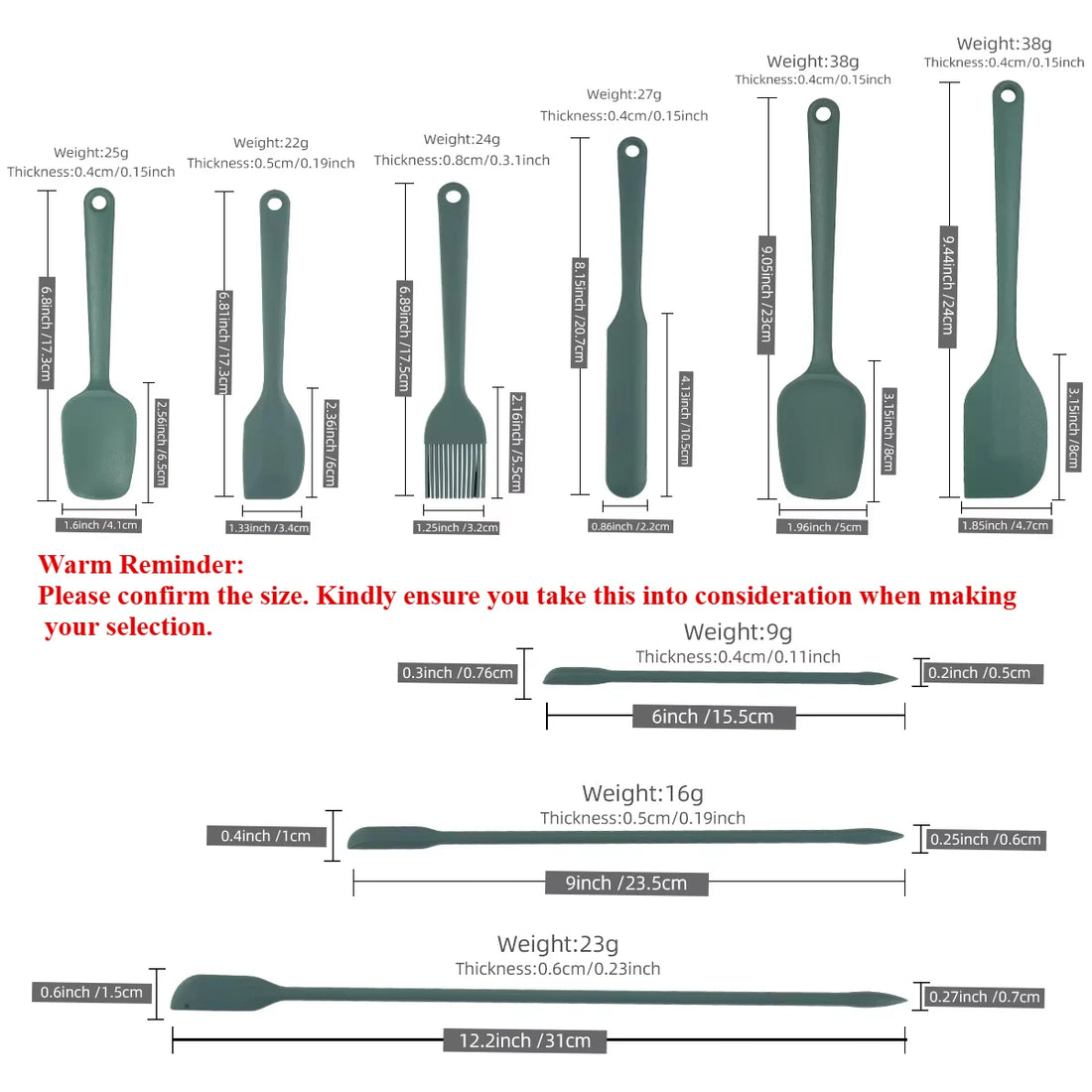 6/9-Piece Silicone Spatula Set
