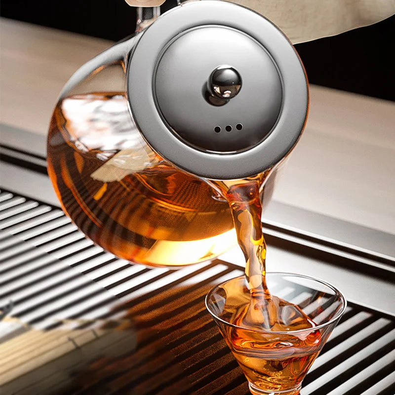 Heat-Resistant Glass Teapot – Stainless Steel Infuser for Tea