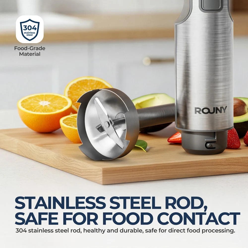 4-in-1 Hand Immersion Blender – 1000W Stainless Steel Stick Mixer