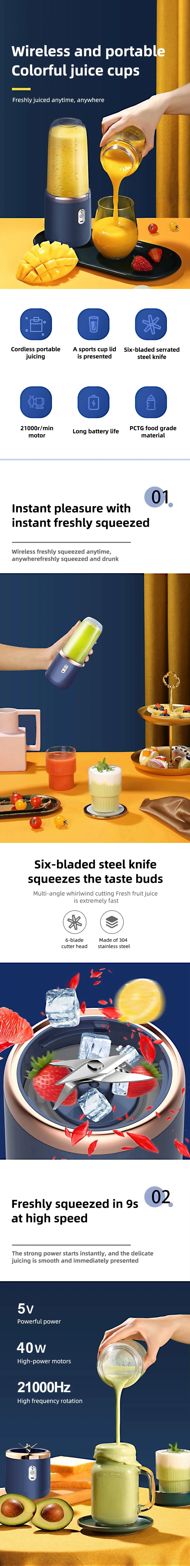 Portable USB Mini Juicer – Personal Handheld Blender for Travel