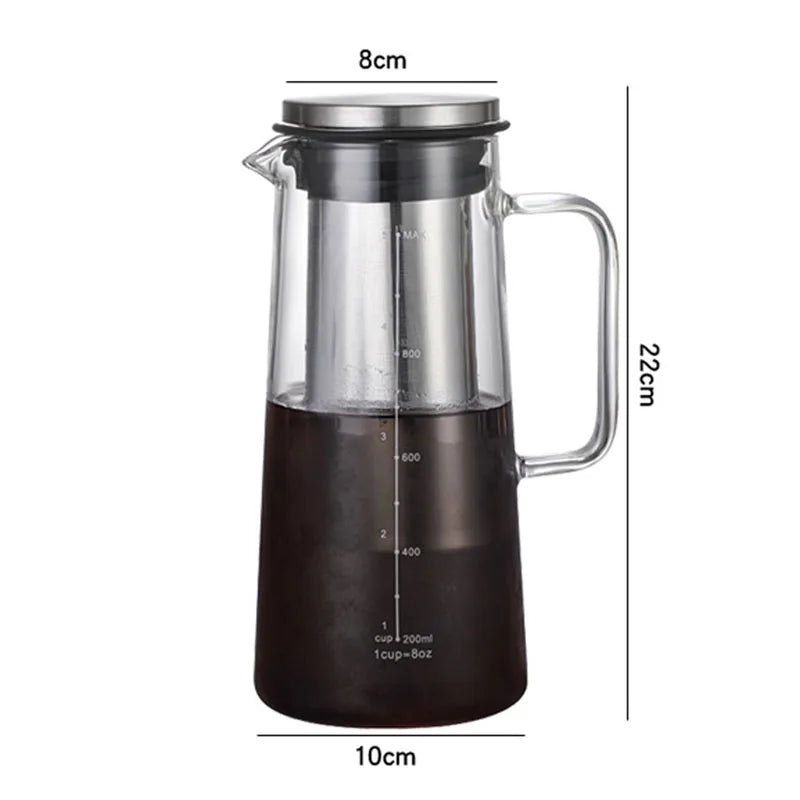 Airtight Cold Brew Coffee & Tea Maker – 1.0L Glass Carafe