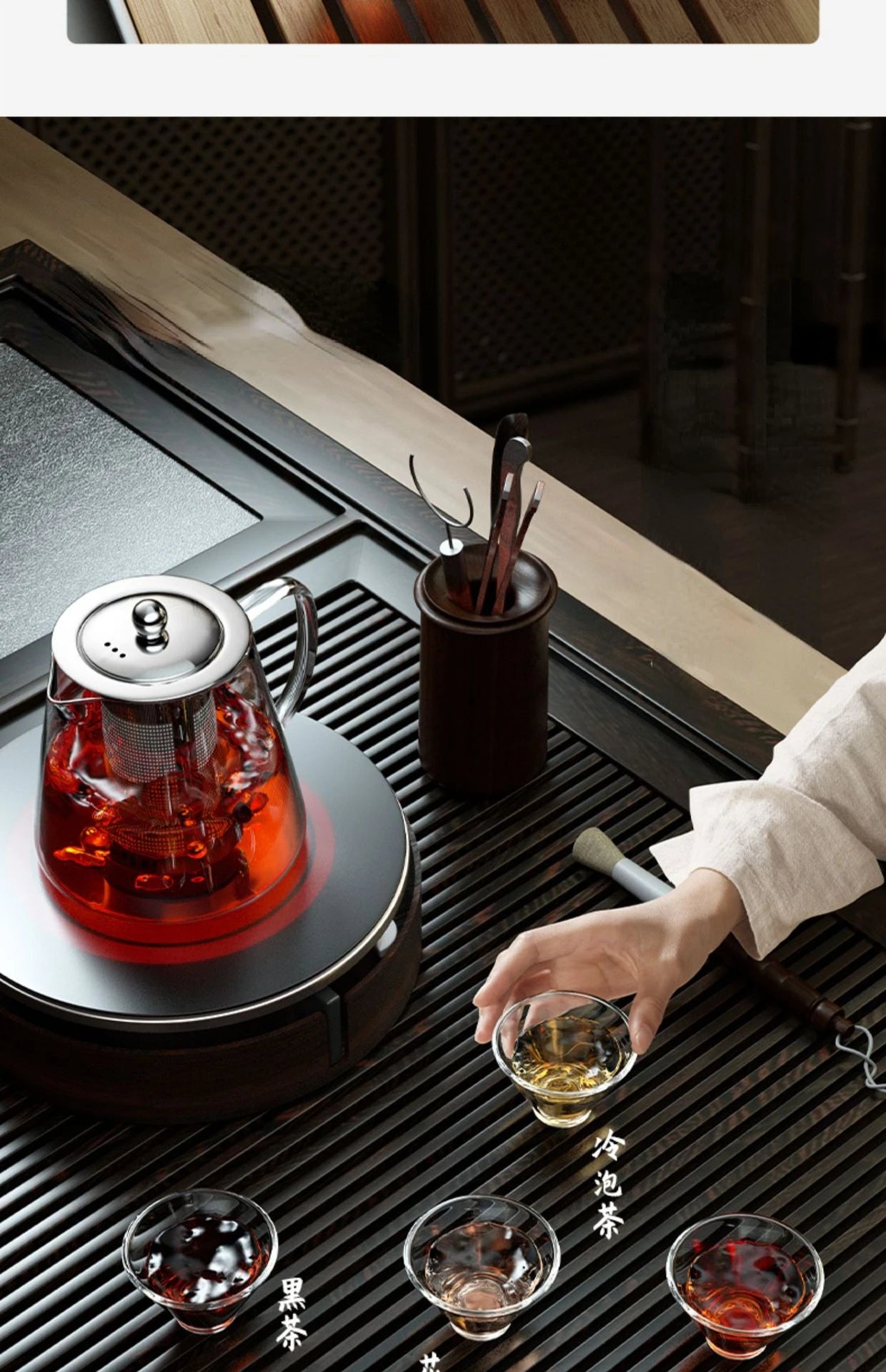 Heat-Resistant Glass Teapot – Stainless Steel Infuser for Tea