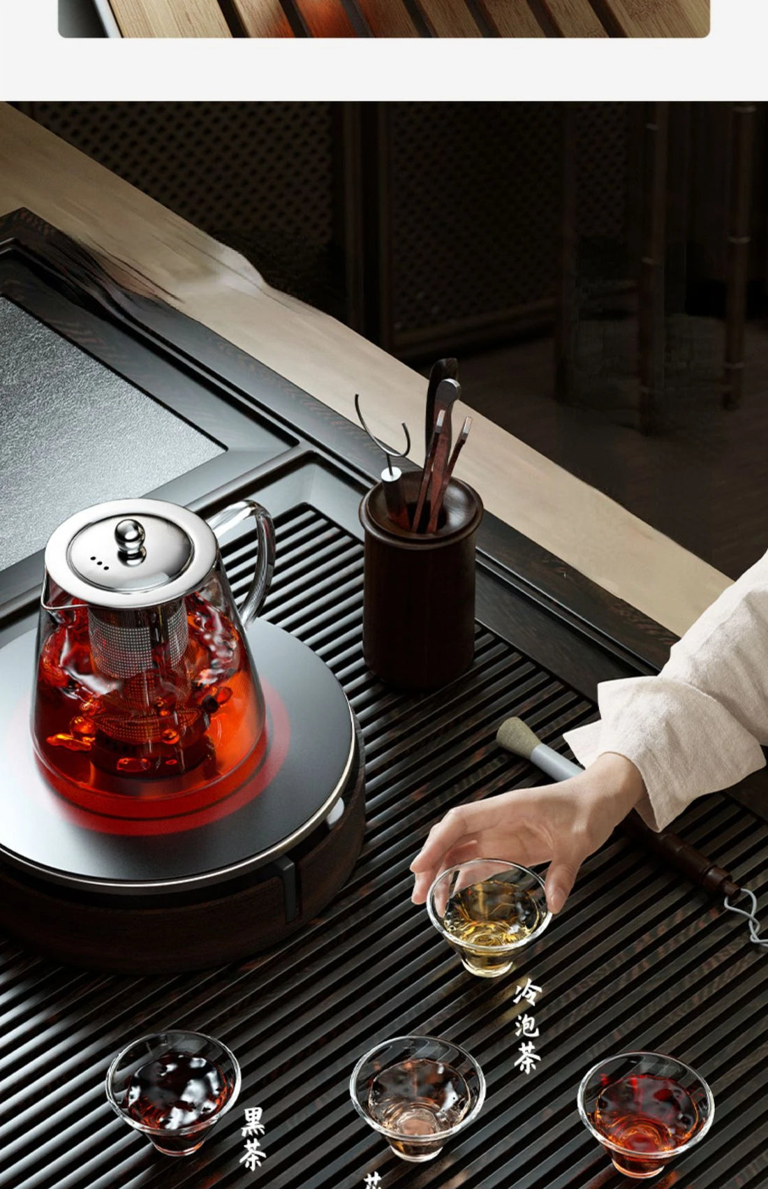 Heat-Resistant Glass Teapot – Stainless Steel Infuser for Tea