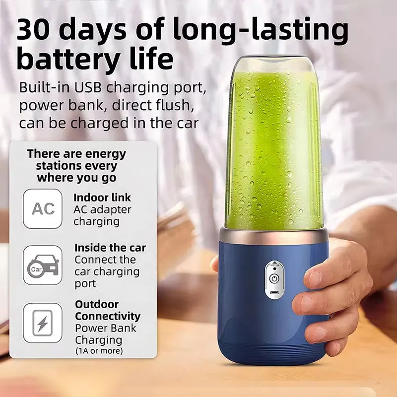 Portable USB Mini Juicer – Personal Handheld Blender for Travel