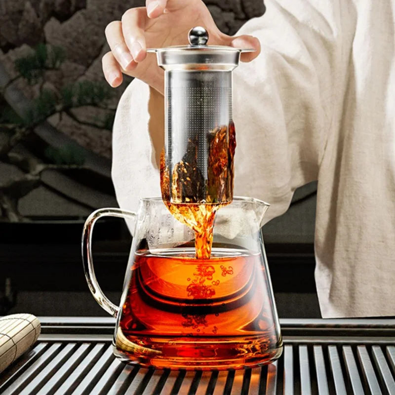 Heat-Resistant Glass Teapot – Stainless Steel Infuser for Tea