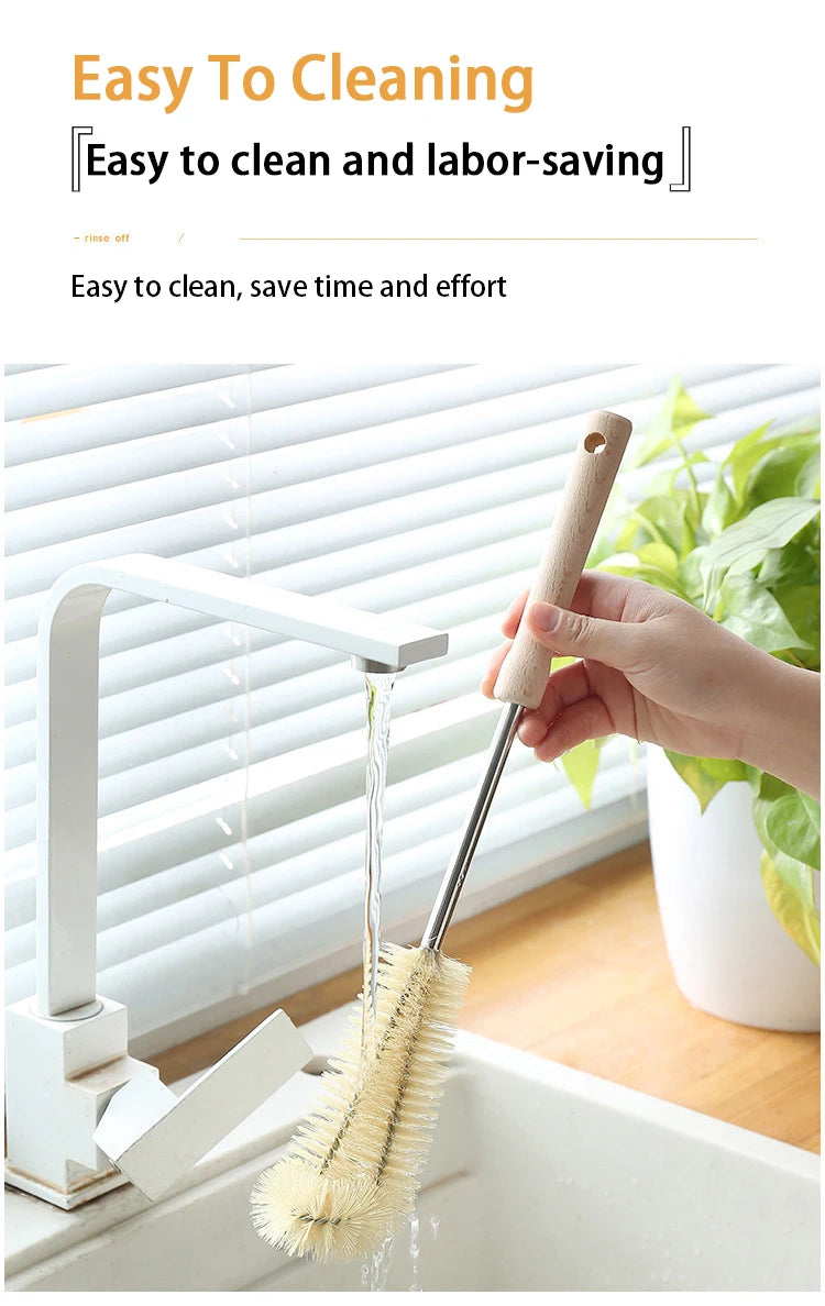 Wooden Long-Handle Bottle Cleaning Brush