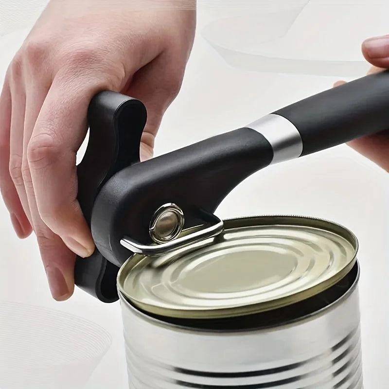 Plastic Hand-Operated Can Opener – Easy Grip Manual Kitchen Tool